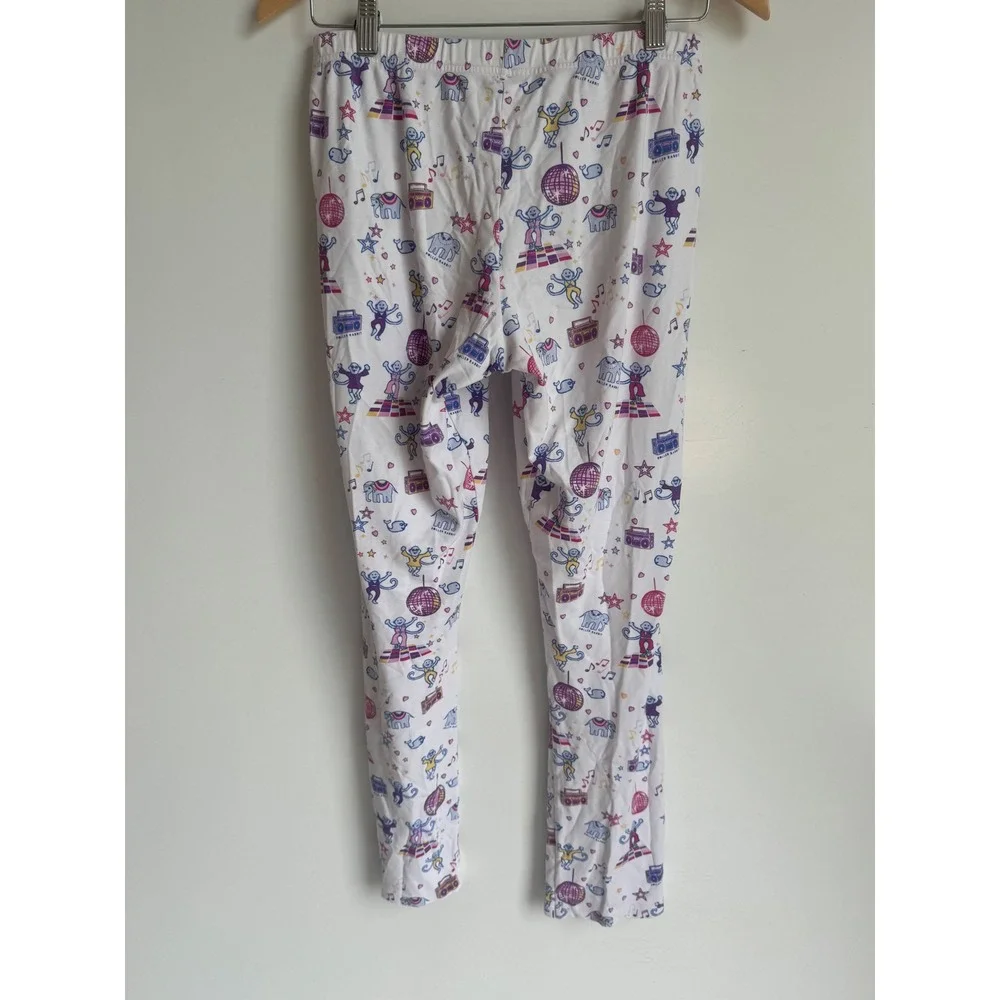 Roller Rabbit Boogie Monkeyland PJ Pima Cotton Pajama Set White Purple Small